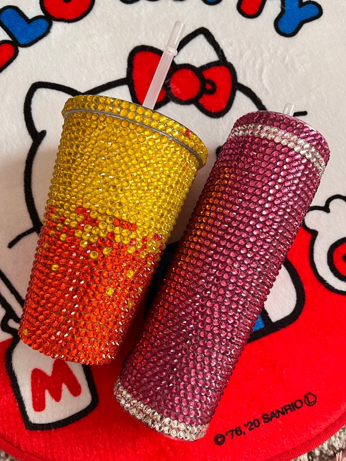 ADORABLE GLASS CRYSTAL tumblers set of 2!
