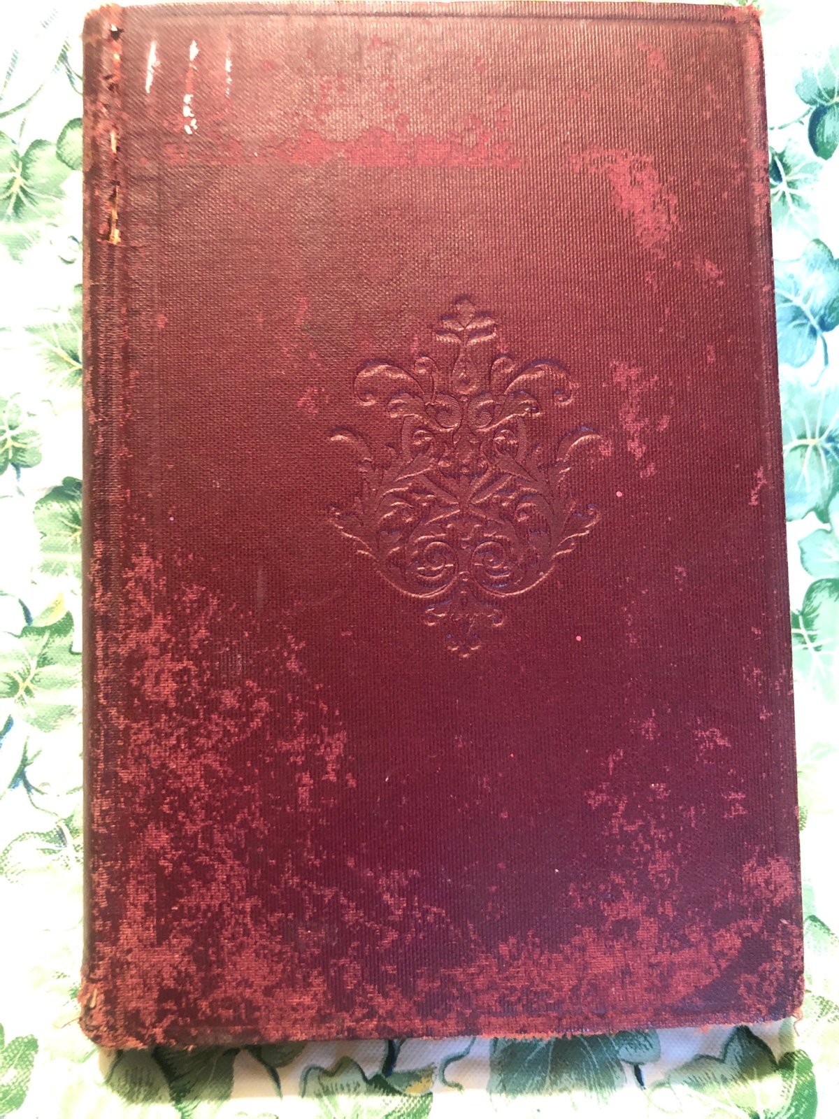9735 Robt. Browning Poems, 1872 Hardcover Wine Color Book