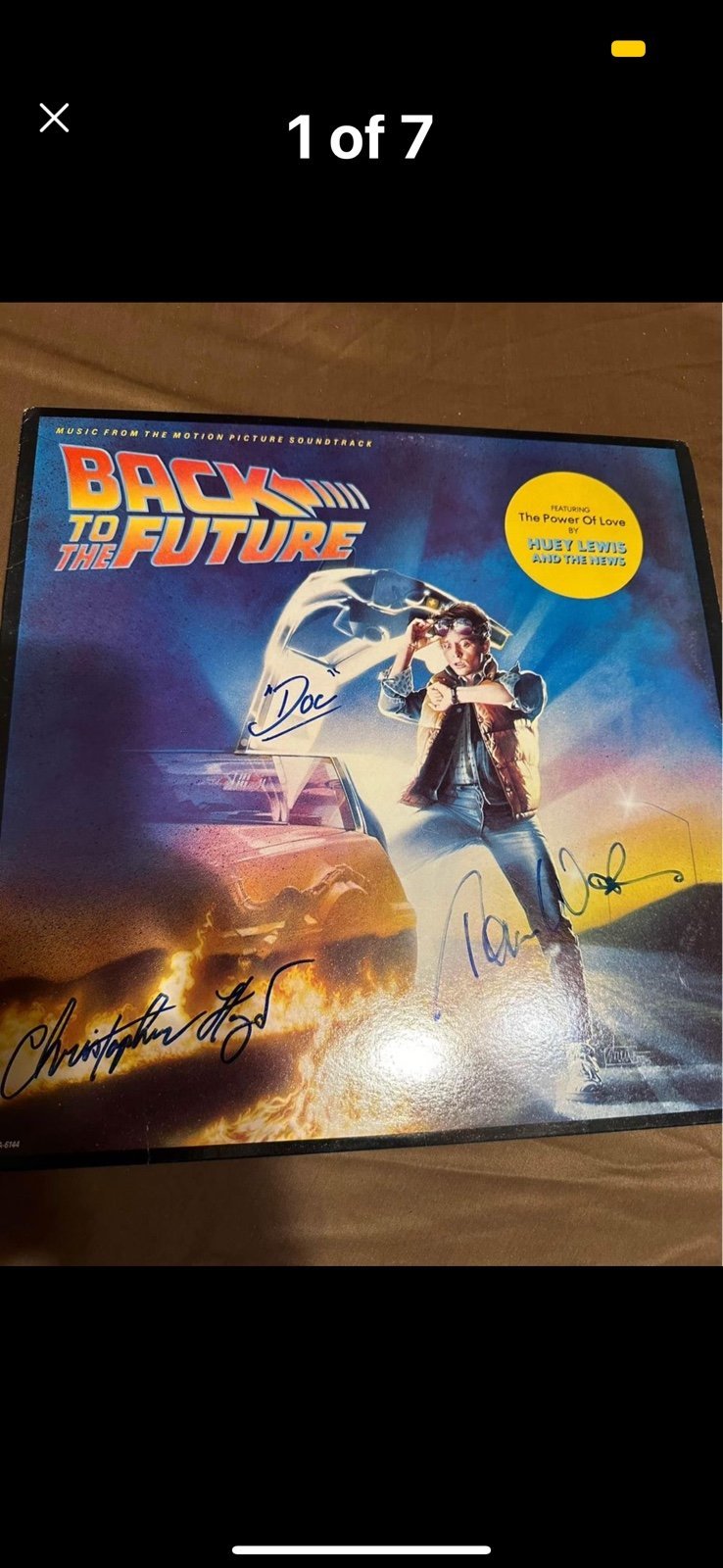 back to the future signed album cover bif and doc my last dule signed 3 figures
