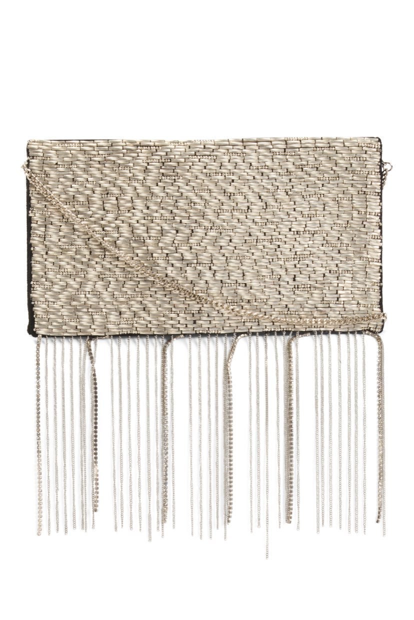 Area Stars Beaded Tassel Clutch Purse