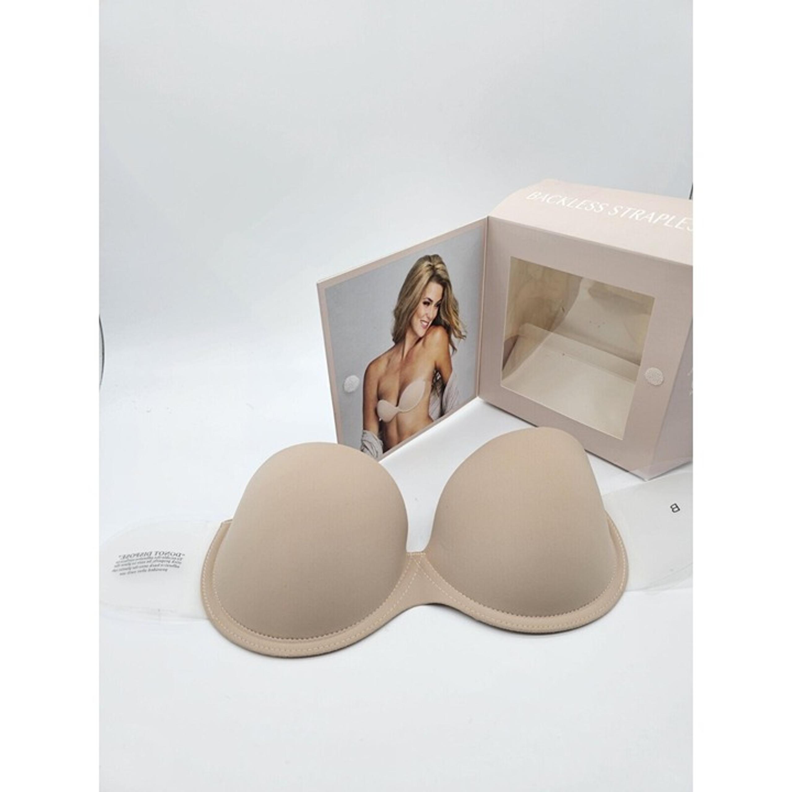 Backless Strapless Bra Womens Size B Cup Beige Underwire Go Bare - Fashion Forms