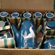 Tea set in carrying case