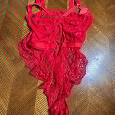 Woman Sexy Lingerie bodysuit set red