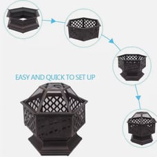 Wood Burning Fire Pit Outdoor Heater Backyard Patio Stove Fireplace Backyard