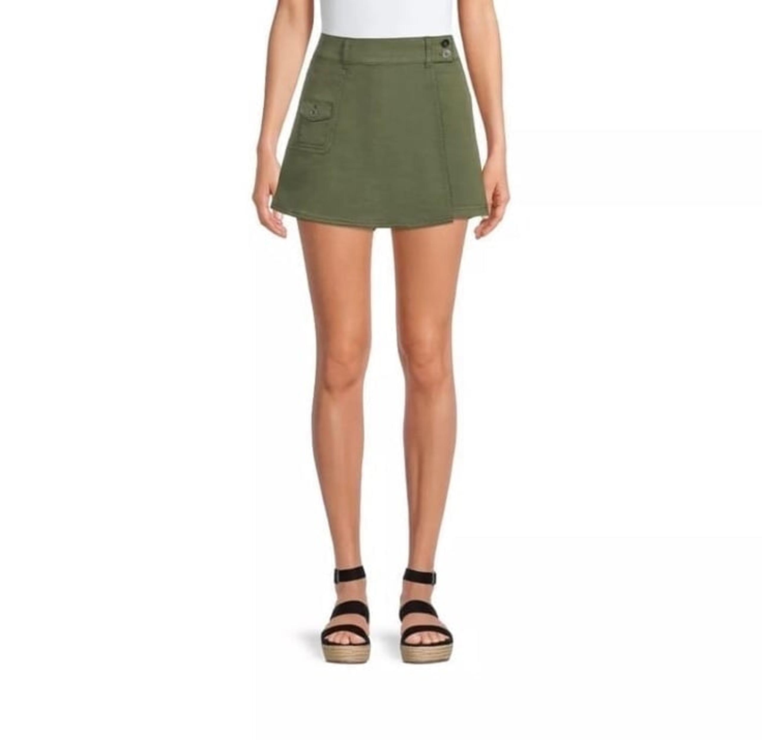 Time and Tru Women's Utility Skort Navy Green Size 12 NWT