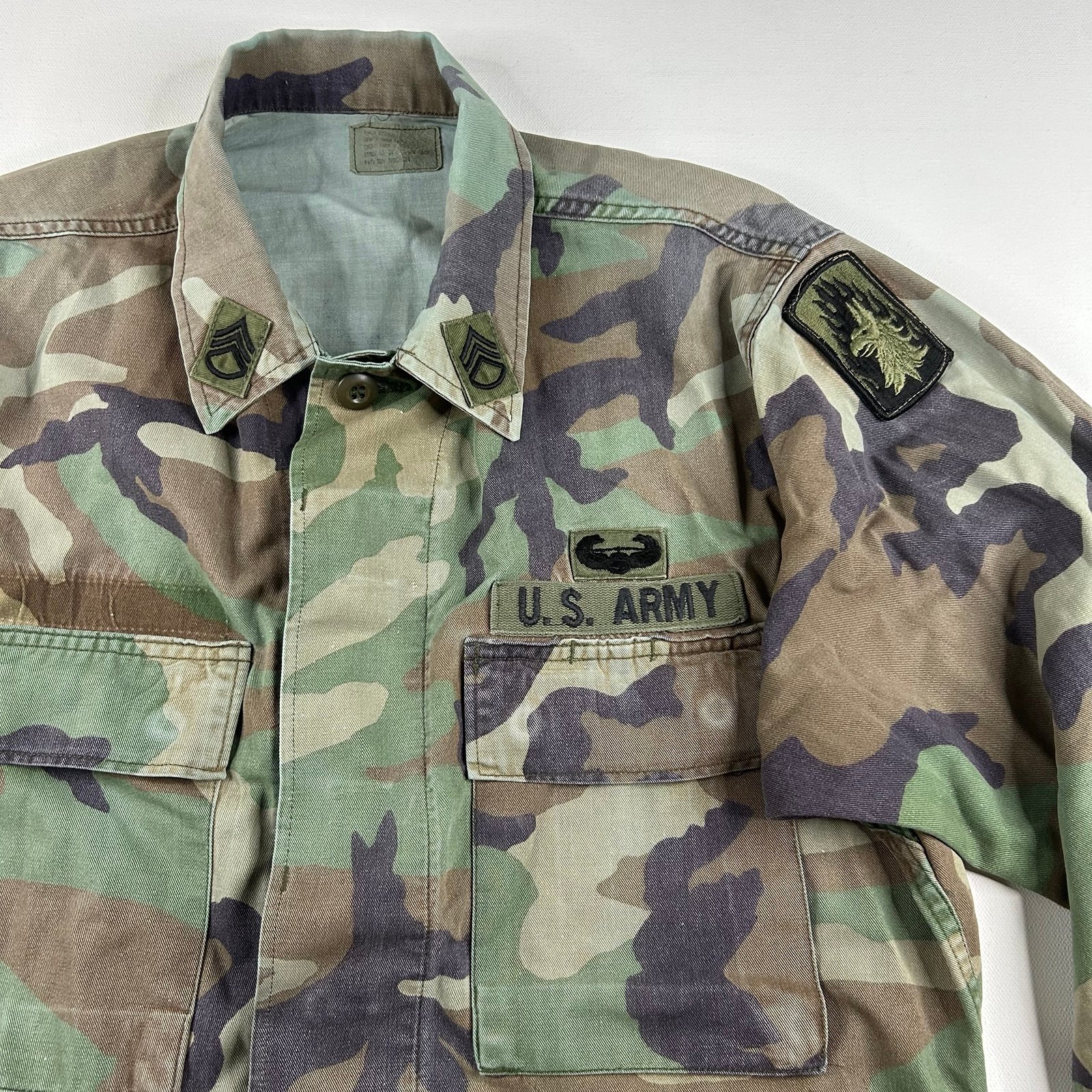 US Army Field Jacket Small Regular M65 Cold Weather Woodland Camouflage Patches