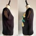Vintage 80s Jimmy Garcia Yellow Rose Black Knit Pullover Sweater Medium