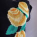 Vintage 80s Jimmy Garcia Yellow Rose Black Knit Pullover Sweater Medium