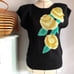 Vintage 80s Jimmy Garcia Yellow Rose Black Knit Pullover Sweater Medium
