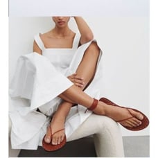 NWT Zara brown strappy low heel leather sandal 38