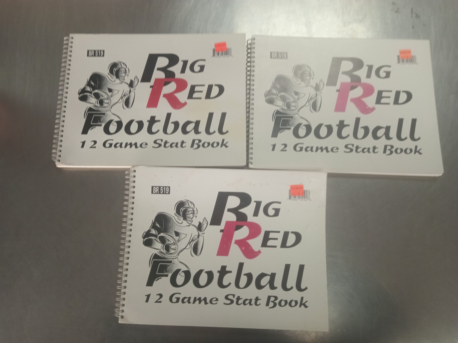 3 Unused Big Red Football 12 Game Stat Books