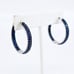 Vintage JBB Sterling Silver 925 Iolite Hoop Earrings