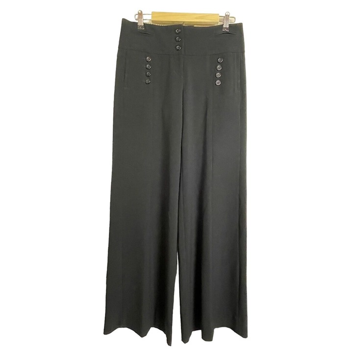 Cartonnier Anthropologie Military Wide Leg Lace Up Back Trouser Size 6 Tall Pant