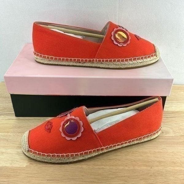 Kate Spade New York Grenada Glasses Espadrilles- Tamarillo- Size 8.5- NIB
