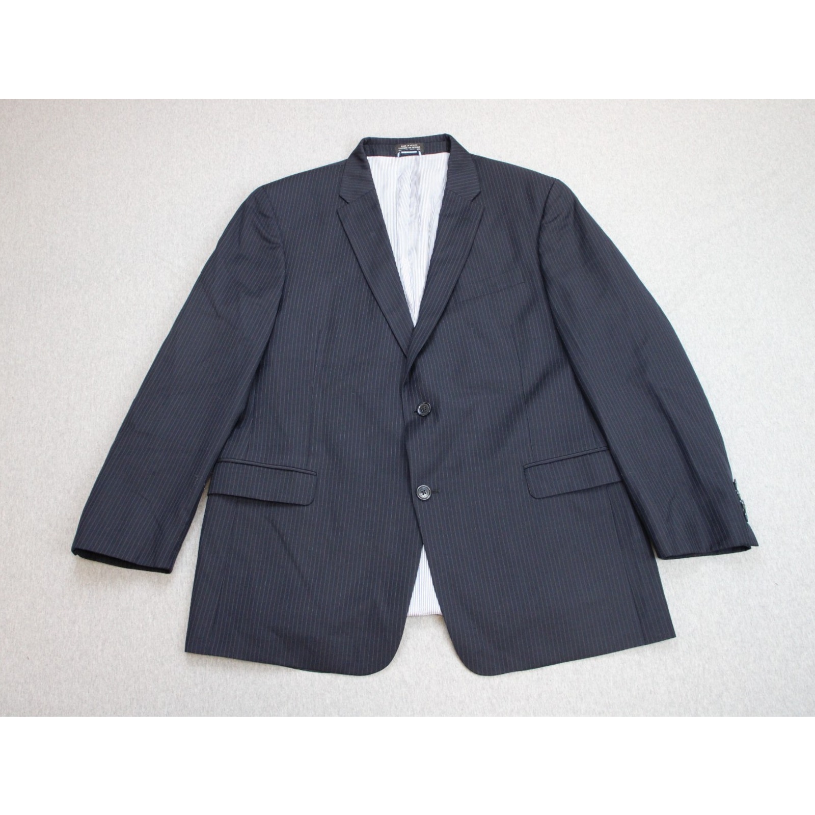 Tommy Hilfiger Blazer Mens 44R Blue Navy Pinstripe Wool Classic Fit Two Button