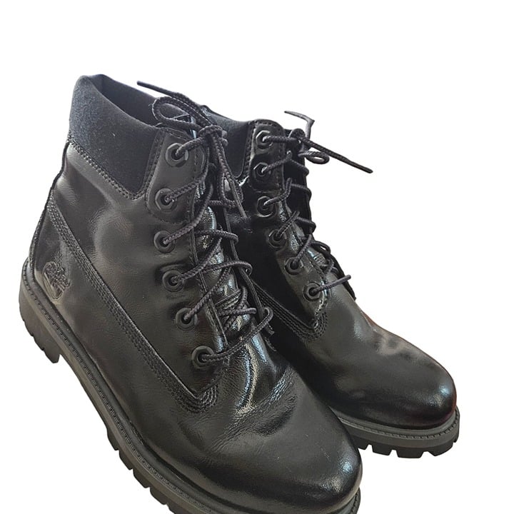 Timberland boy 's Black Leather Boots Size 6