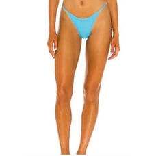 L*Space Jay Bikini Bottom Bitsy Cut in Aqua Blue Size Medium NWT