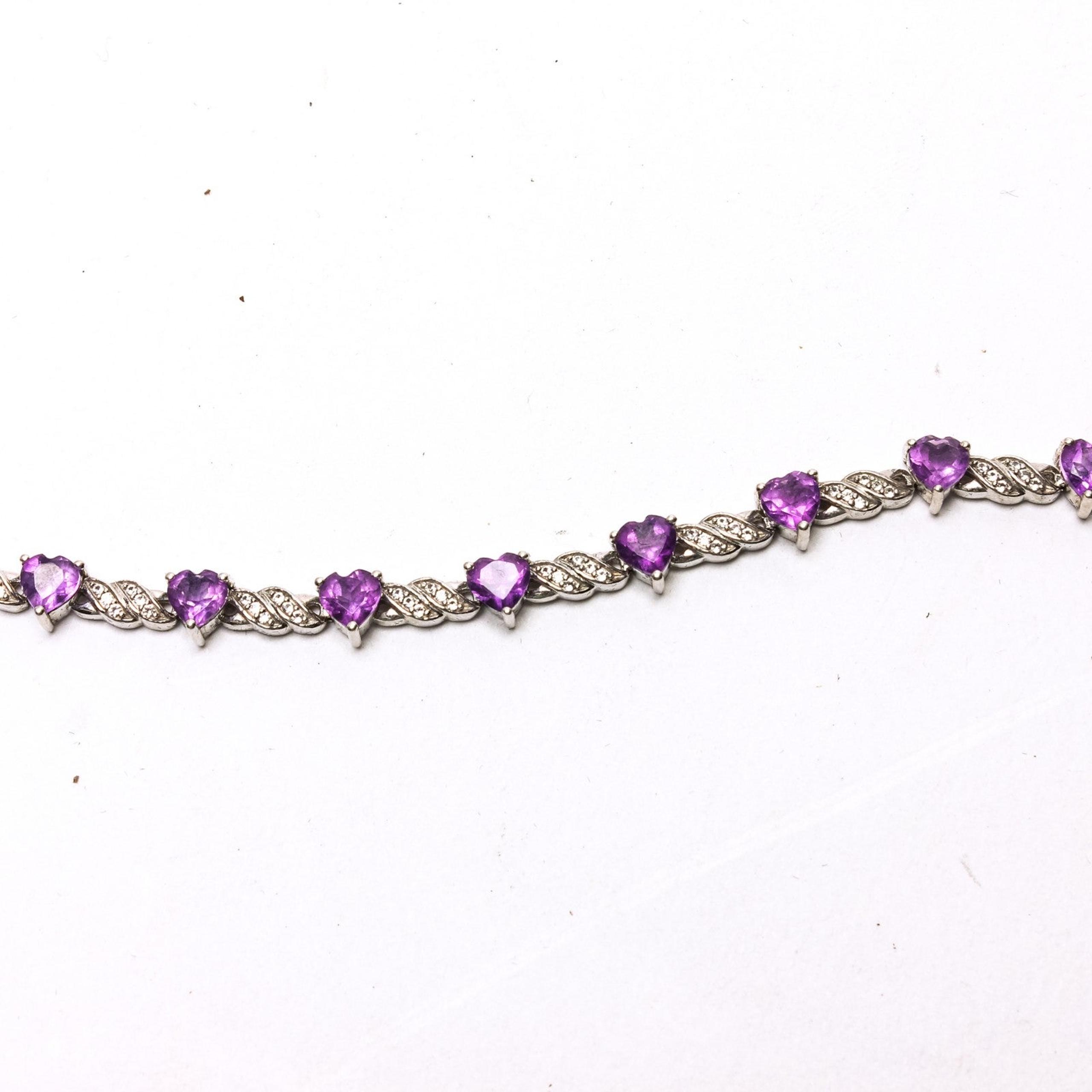 Zales Amethyst Heart Shaped Bracelet