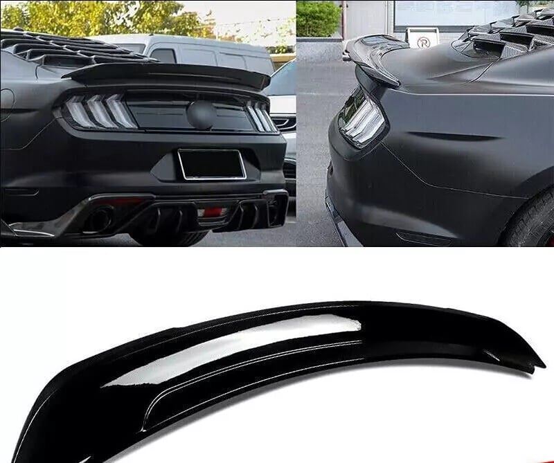 Glossy Black Rear Trunk Lip Spoiler Wing GT350 Style For 2015-2022 Ford Mustang