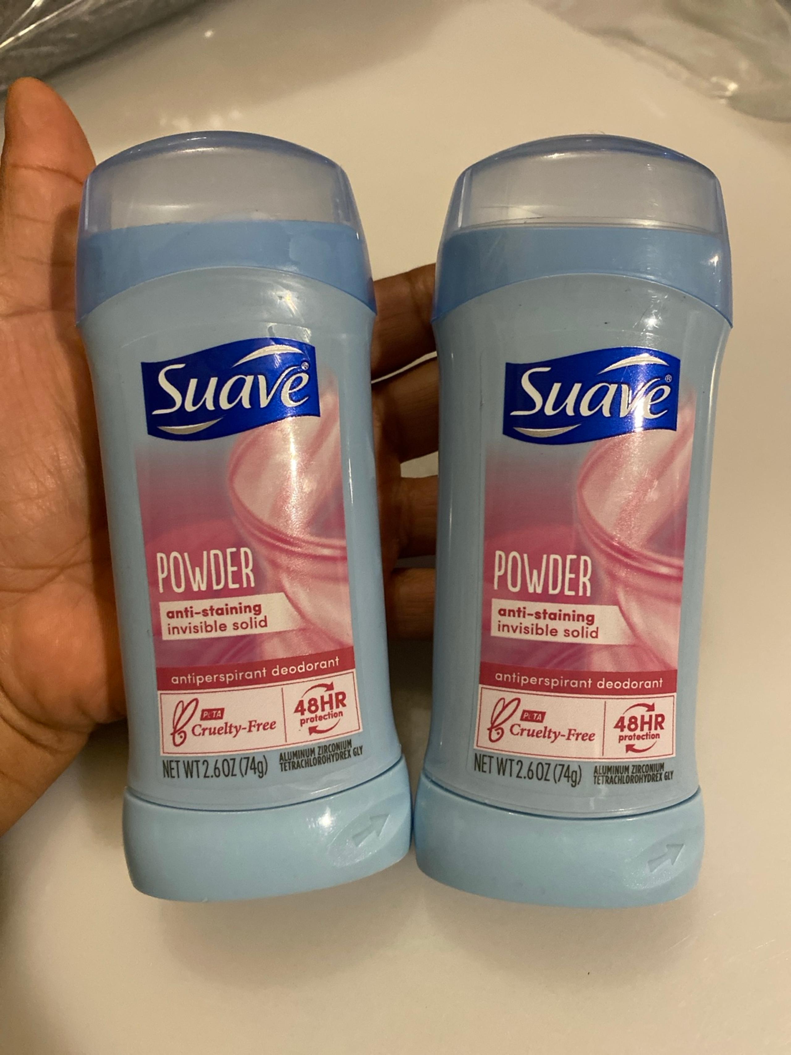 Lot of 2 Suave Powder Deodorants 2.6 oz Antiperspirant Deodorant