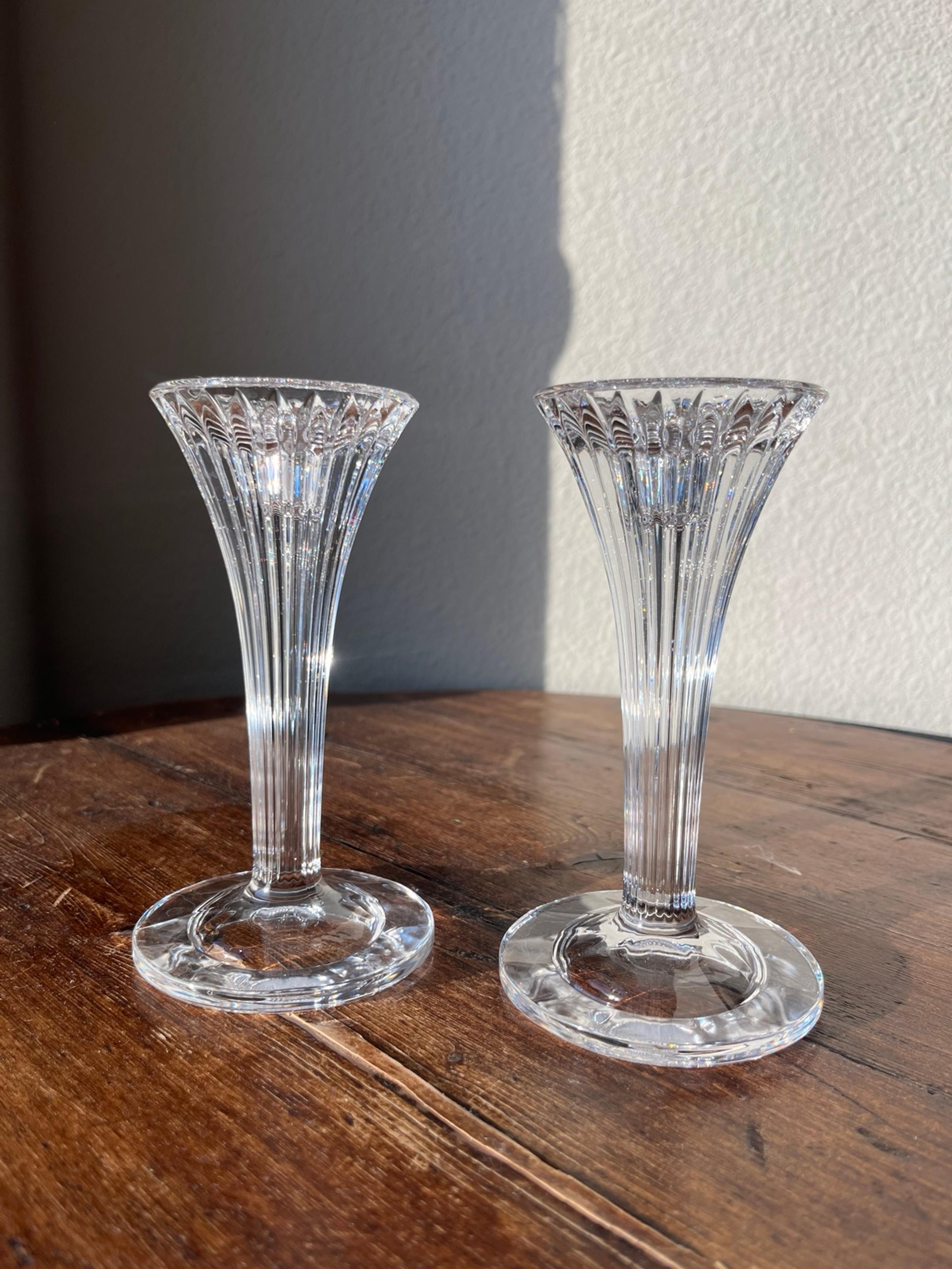 Set of 2, Marquis by Waterford ribbed Taper candle holder