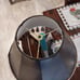 Elegant Brown Lampshade with Turquoise Accents