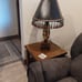 Elegant Brown Lampshade with Turquoise Accents