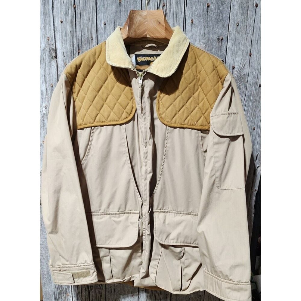 vintage GAMEHIDE Royal Flush bird pouch hunting Jacket ammo pockets Size XL