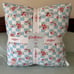 2 Cath Kidston 'DAISY ROSE CHECK' - BLUE Euro ZIP CLOSURE Pillow Shams Set NWT!