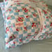 2 Cath Kidston 'DAISY ROSE CHECK' - BLUE Euro ZIP CLOSURE Pillow Shams Set NWT!