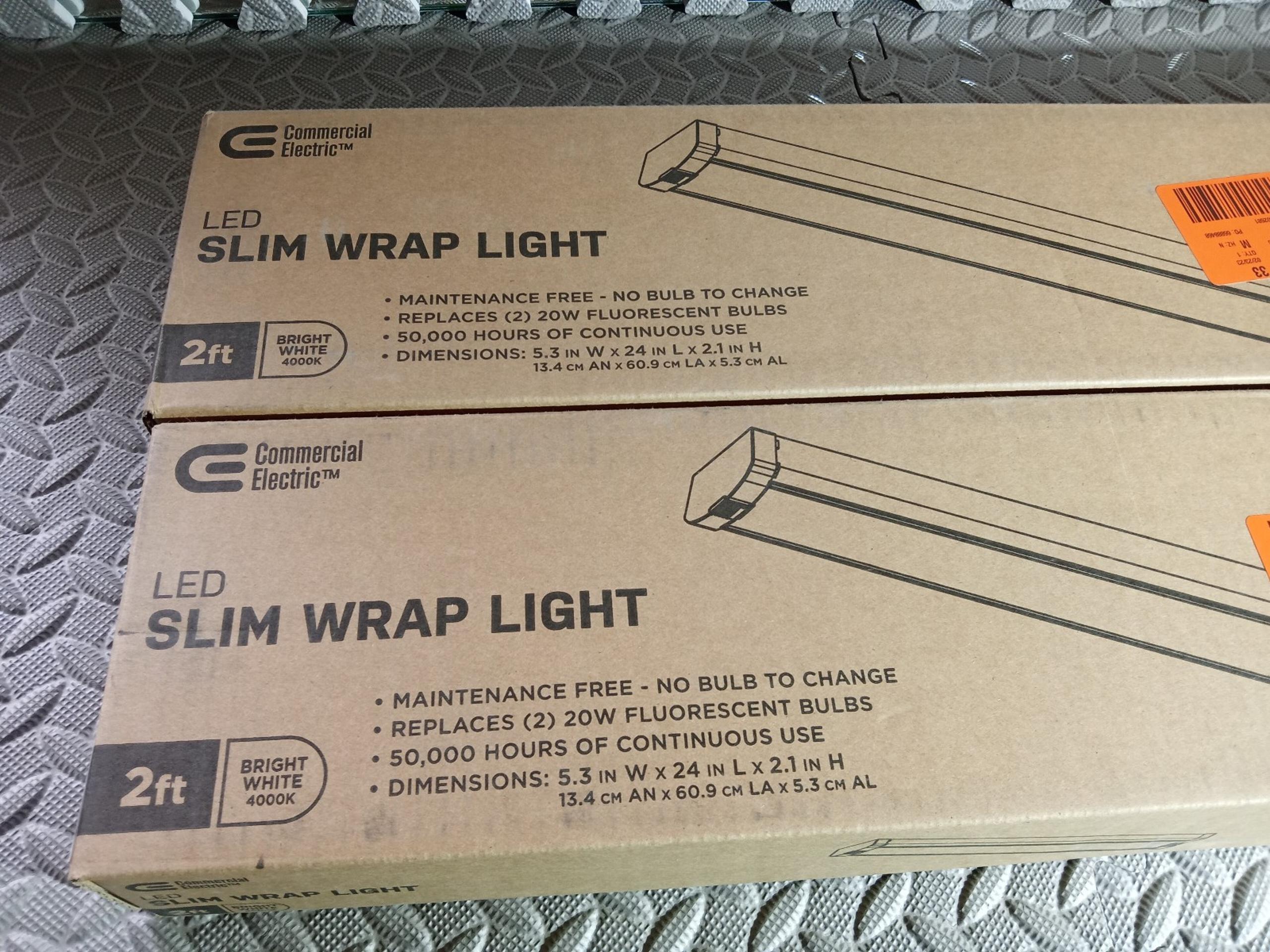 Set of 2 General Electric 2 ft LED Slim Wrap Around Light