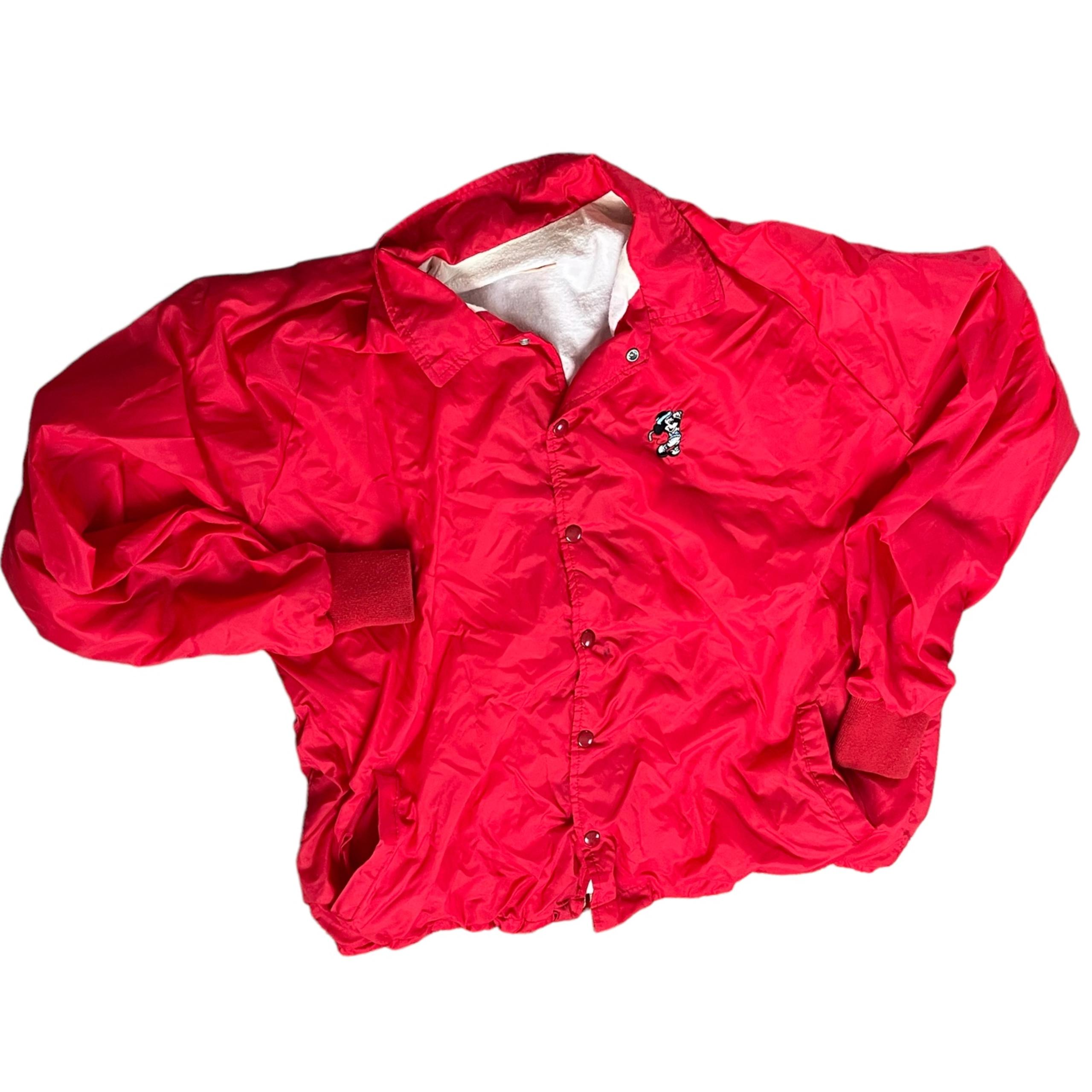 Retro antigua windbreaker jacket red Mickey Mouse golf men xlarge made USA