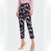 NWT Cambio black and mauve pink floral Capri pants
