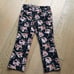 NWT Cambio black and mauve pink floral Capri pants