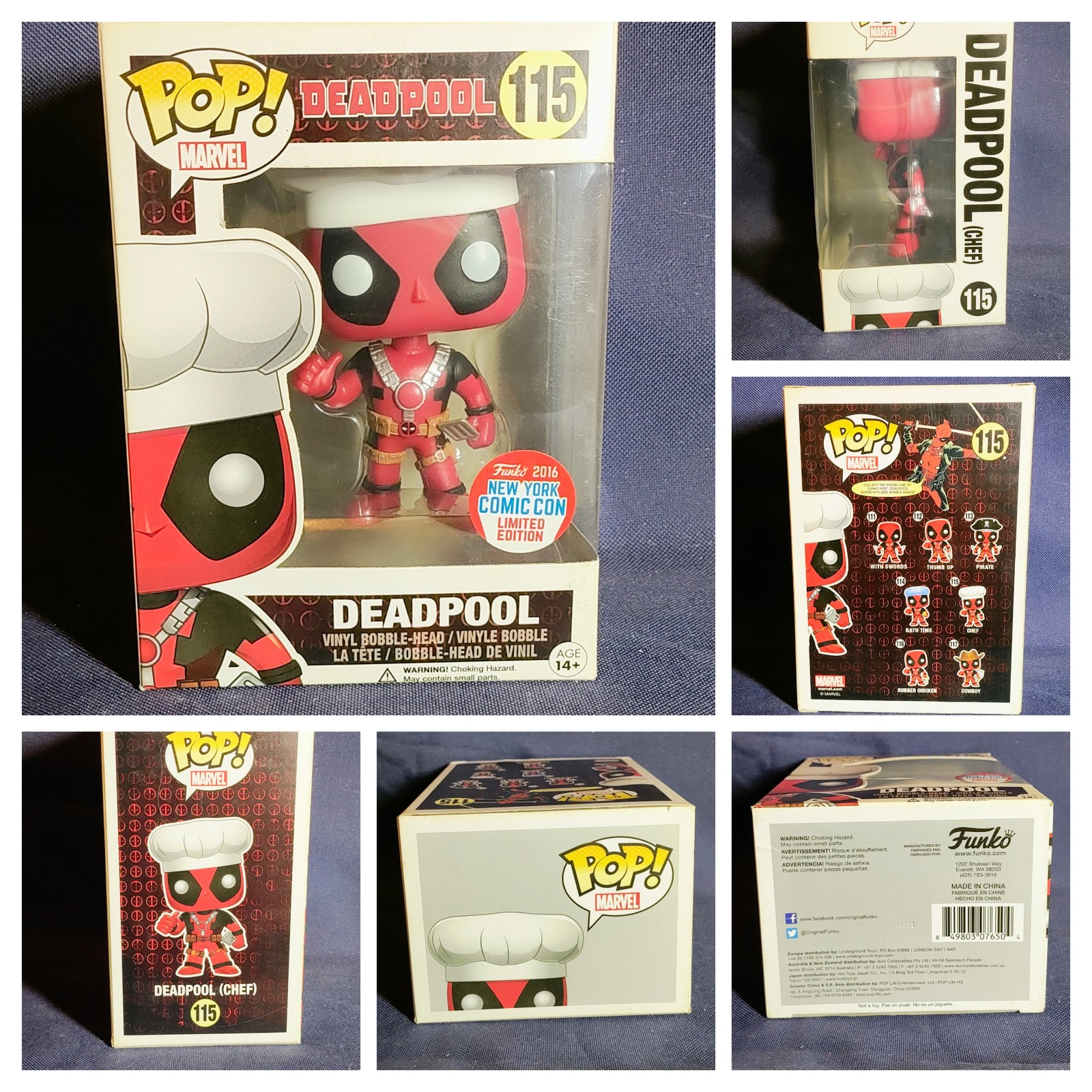 Funko Pop Marvel Deadpool Chef 2016 NY ComicCon Exclusive