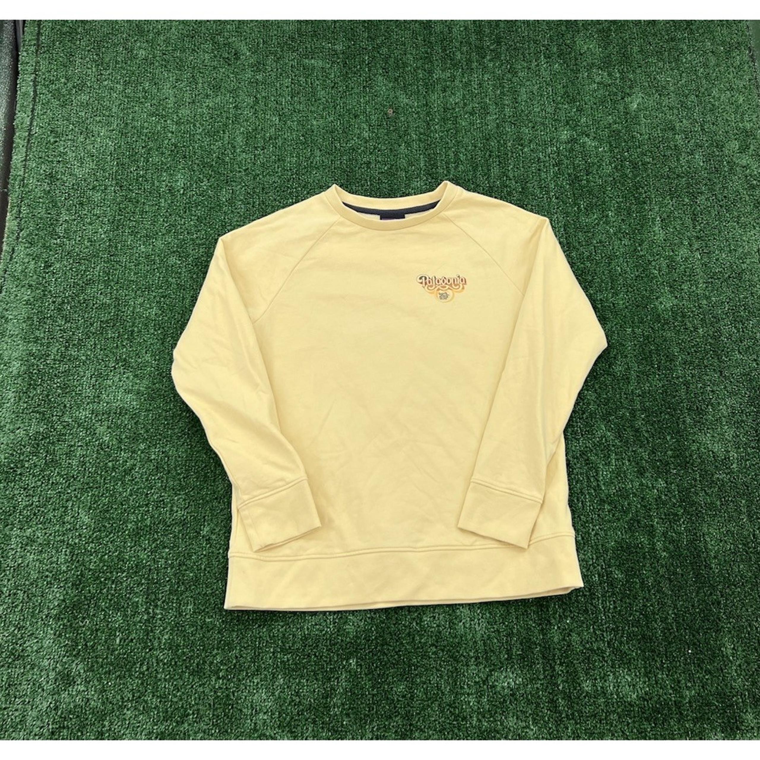 Patagonia Sweater Womens XL Yellow Crew Neck Great Pacific Iron Works Ladies