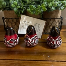 Hand Carved Gourd Ornaments by Teodolinda Seguil Peru