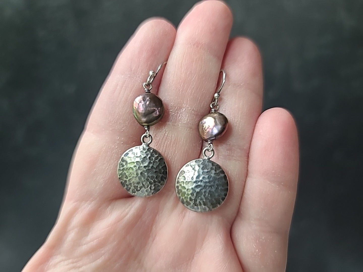 925 Sterling Silver Pearl Beaded Dangling Pierced Earrings Vintage