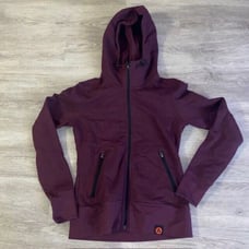 American Giant Storm Hoodie Womens Small Maroon Full Zip Heavyweight