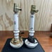Vintage Capodimonte Style White Porcelain Table Lamp With Roses Set of 2 *Works*