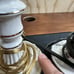 Vintage Capodimonte Style White Porcelain Table Lamp With Roses Set of 2 *Works*