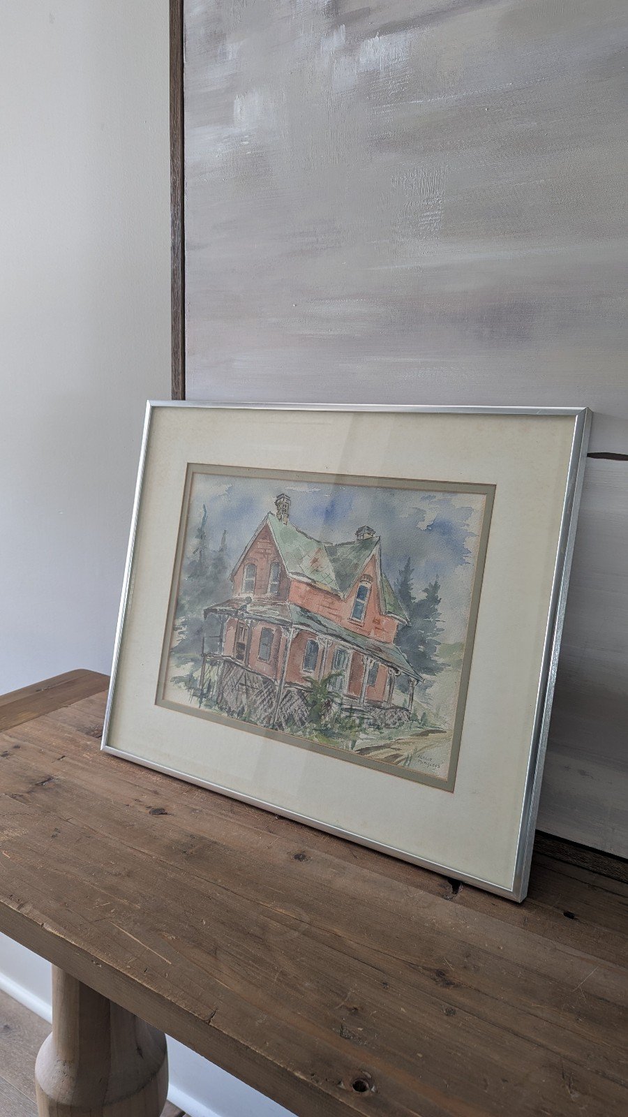 Framed Original Watercolor of Cottage