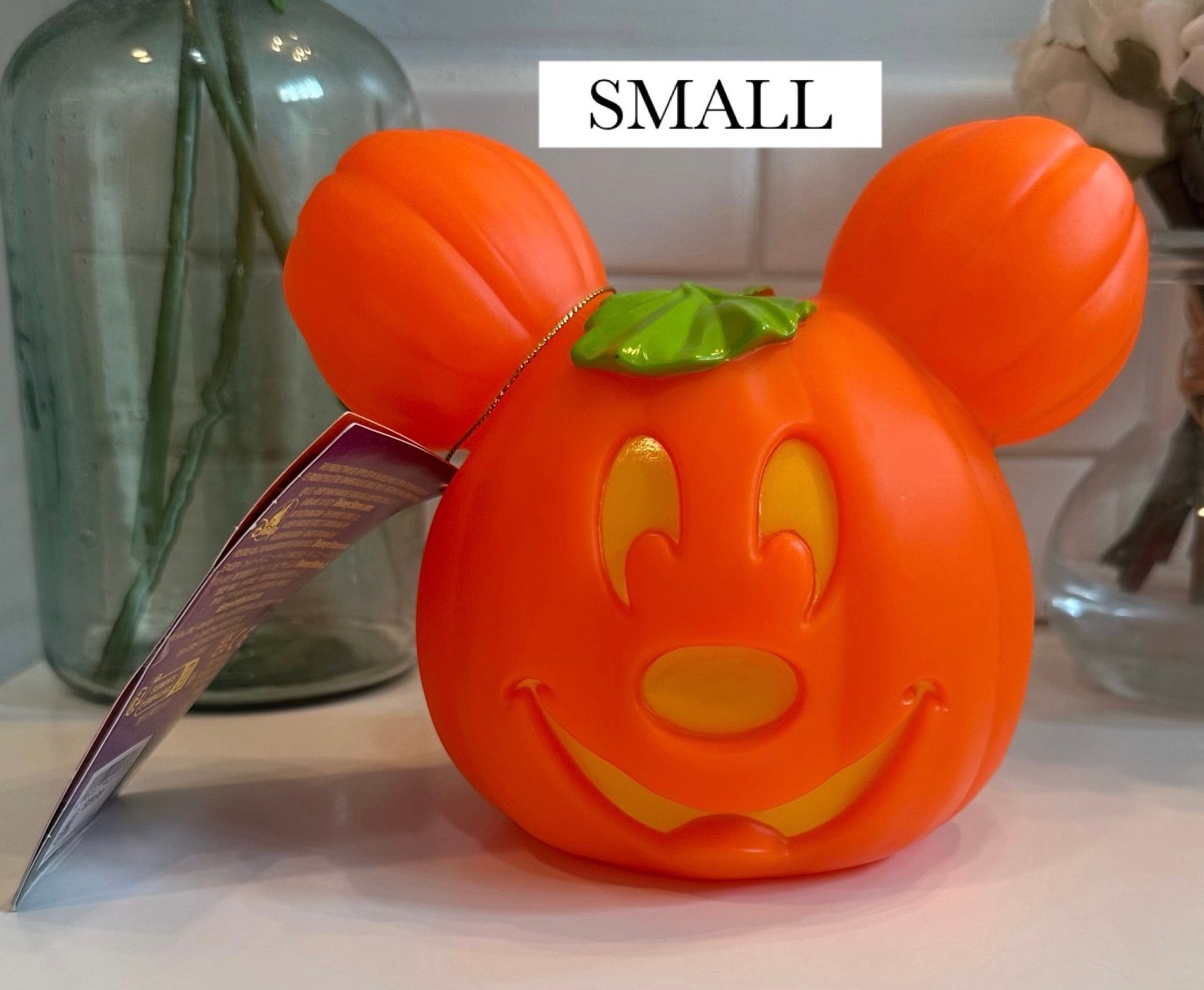 Disney Store Parks SMALL Mickey Mouse Light Up Jack O Lantern Pumpkin Decor