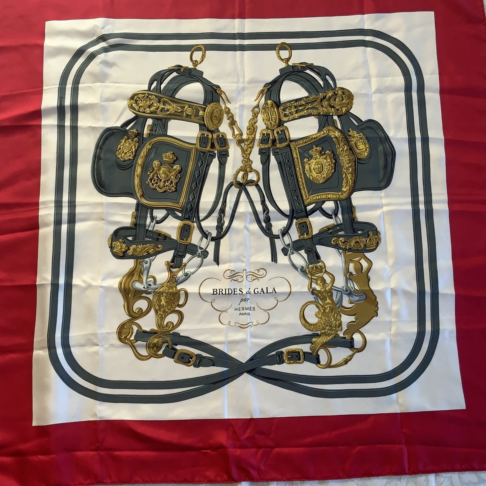 Hermes “Brides de Gala” silk scarf 90 cm Vintage