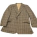 Vintage 2 Button Front Plaid Men's Blazer Suit Long Sleeve Pockets Brown