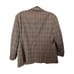 Vintage 2 Button Front Plaid Men's Blazer Suit Long Sleeve Pockets Brown