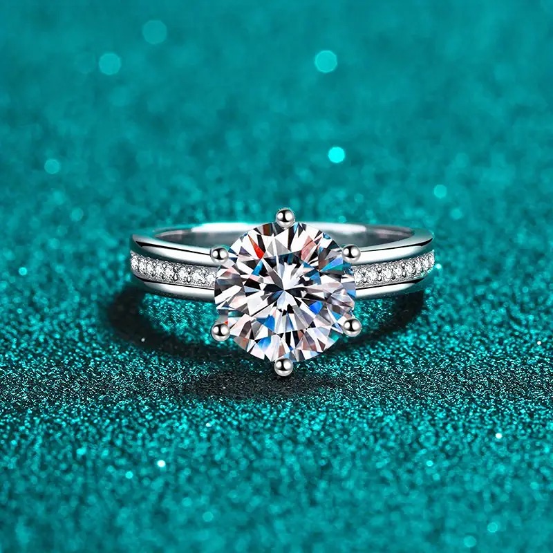MOISSANITE Engagement Rings Wedding Bands Color VVS1 Womens ring Size 7 NEW
