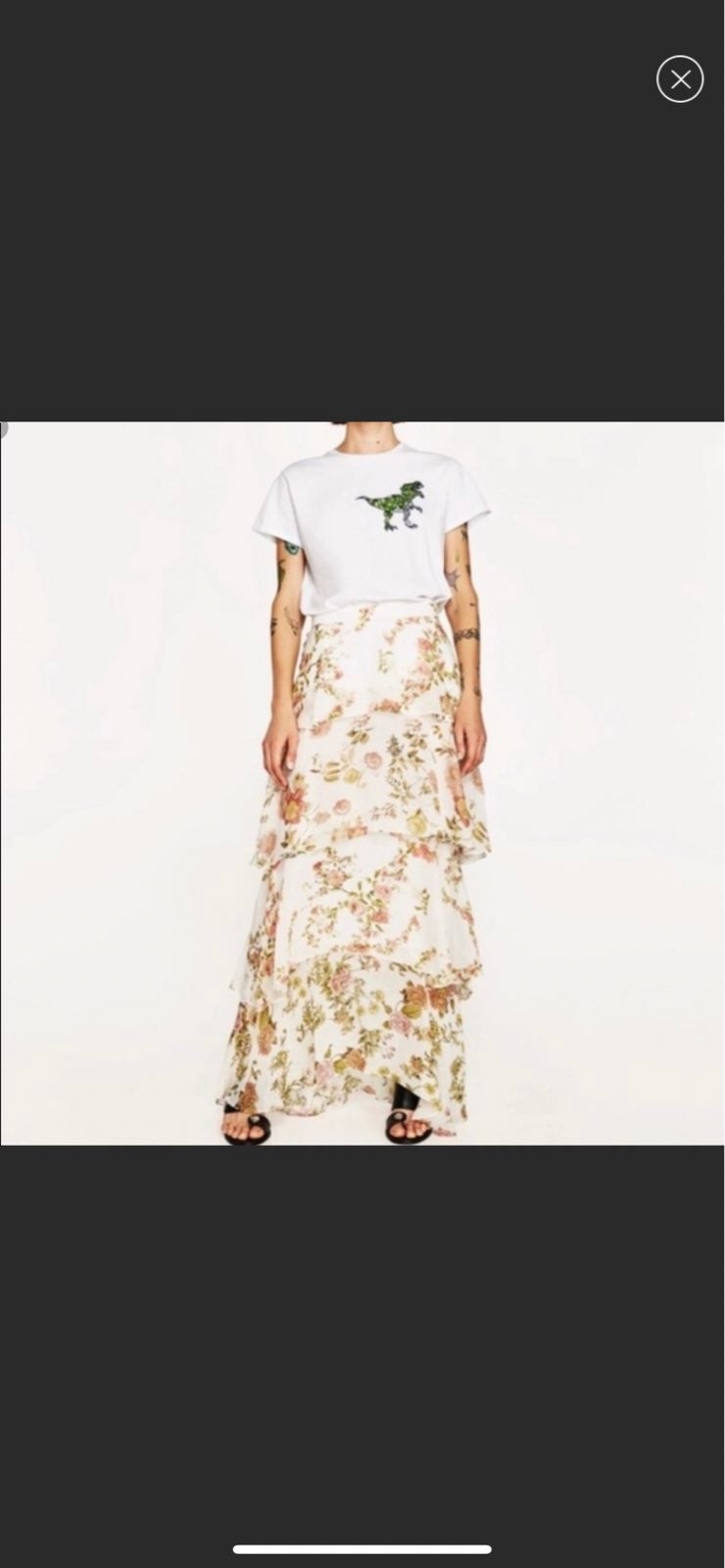 ZARA FLORAL SKIRT