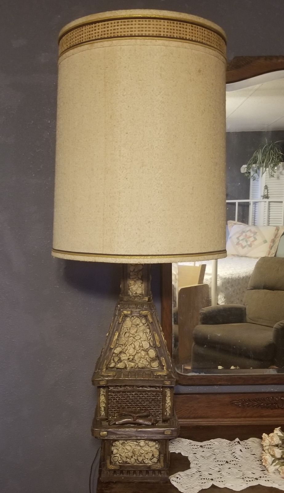 Vintage Mid Century Fireplace Lamp