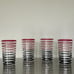 Vintage Art Deco Striped Cocktail Set- Matching Glasses & Bonus Shot Glass!